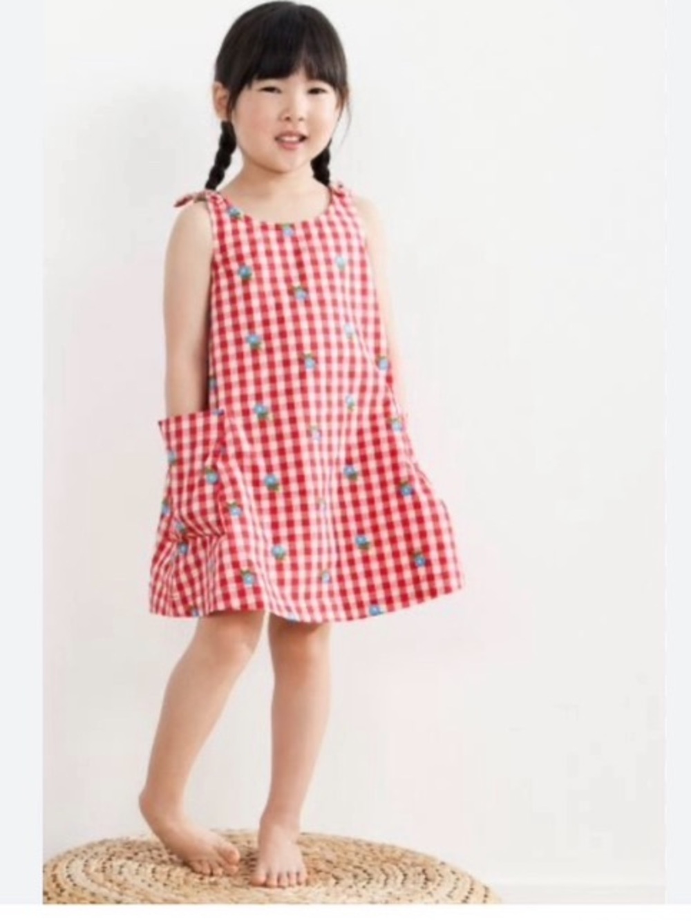 Hanna Anderson Gigham Lace Embroidered Sundress. Size: Girls 8